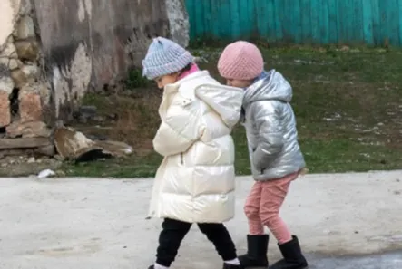 Two pupils in their new hats